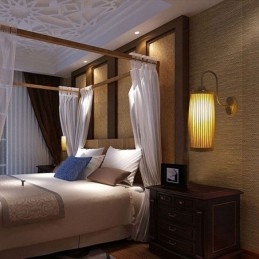 Designer Touch Decorative Waist Drum Design Wall Light Creative Bamboo Wall Sconce Bedside Stairs Rural Lighting