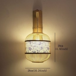 Designer Touch Decorative Cage Design Wall Light Creative Bamboo Hanging Wall Sconce Bedside Light