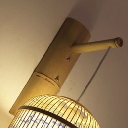 Designer Touch Decorative Cage Design Wall Light Creative Bamboo Hanging Wall Sconce Bedside Light