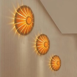 Designer Touch Decorative Round Flower Wall Sconce Unique Bamboo Wall Light Creative Lighting