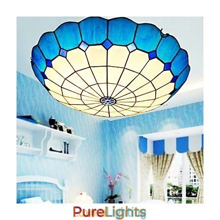 Designer Touch Decorative European Rural Creative Arts Stained Glass Absorb Dome Lamp Light