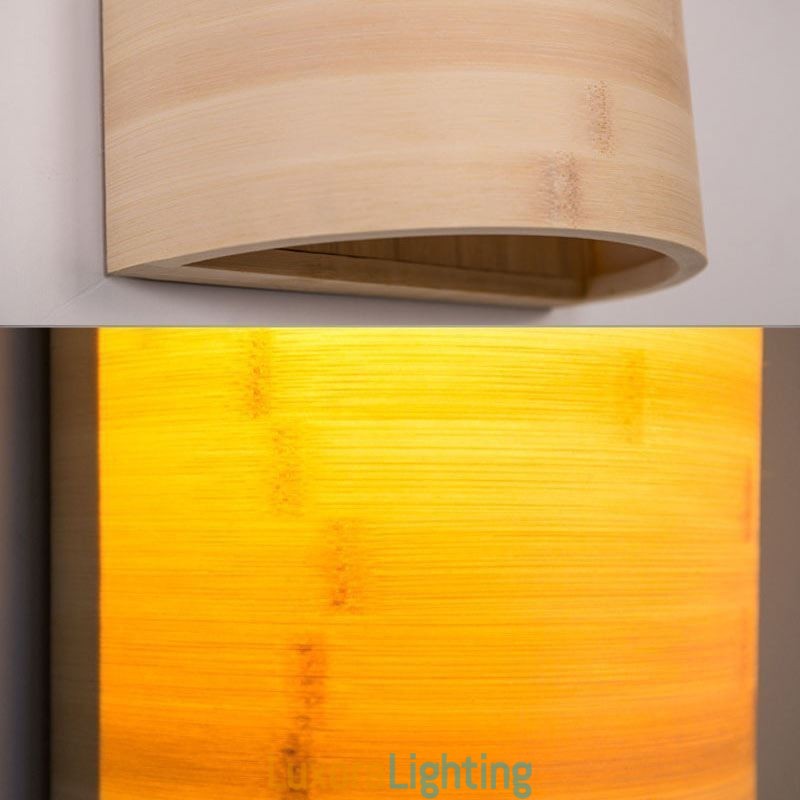 Designer Touch Decorative Japanese Bamboo Wall Light Simple Semicircle Wall Sconce Bedside Lighting