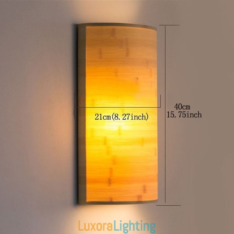 Designer Touch Decorative Japanese Bamboo Wall Light Simple Semicircle Wall Sconce Bedside Lighting
