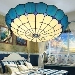 Designer Touch Decorative European Rural Creative Arts Stained Glass Absorb Dome Lamp Light