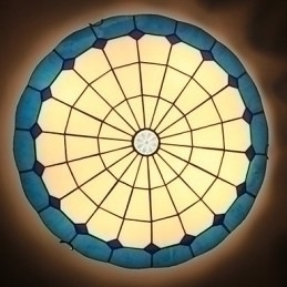 Designer Touch Decorative European Rural Creative Arts Stained Glass Absorb Dome Lamp Light
