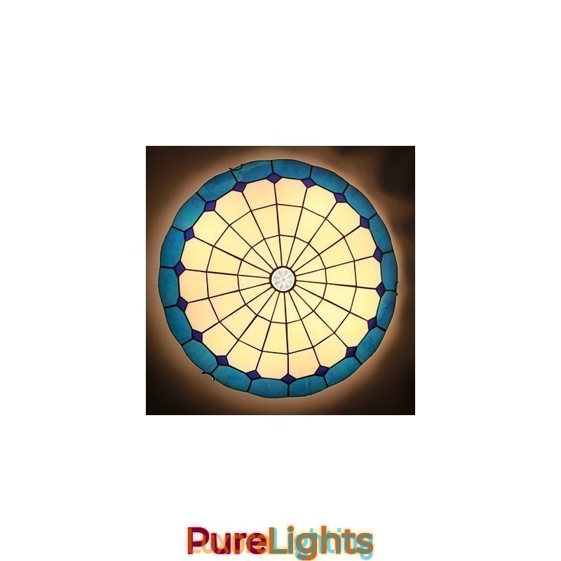 Designer Touch Decorative European Rural Creative Arts Stained Glass Absorb Dome Lamp Light
