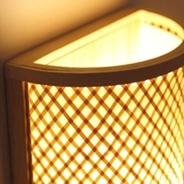 Designer Touch Decorative Semi cylindrical Bamboo Wall Light Creative Bedside Wall Sconce Stairs Rural Lighting