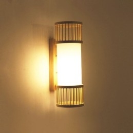 Designer Touch Decorative Vertical Bamboo Wall Light Creative Round Wall Sconce Bedside Stairs Lighting