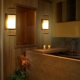 Designer Touch Decorative Vertical Bamboo Wall Light Creative Round Wall Sconce Bedside Stairs Lighting