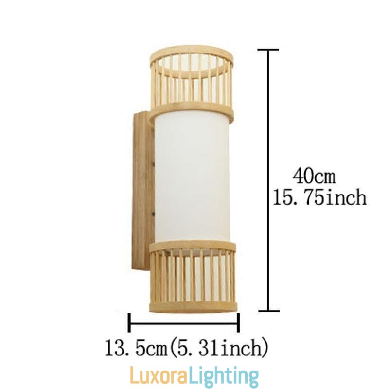 Designer Touch Decorative Vertical Bamboo Wall Light Creative Round Wall Sconce Bedside Stairs Lighting