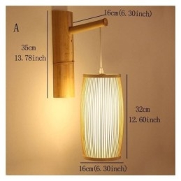Designer Touch Decorative Woven Bamboo Wall Sconce Retro Chinese Wall Light Lighting