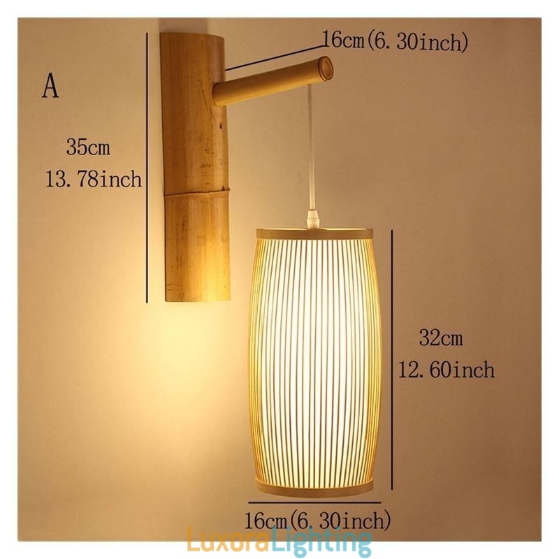 Designer Touch Decorative Woven Bamboo Wall Sconce Retro Chinese Wall Light Lighting