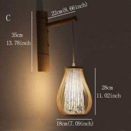 Designer Touch Decorative Woven Bamboo Wall Sconce Retro Chinese Wall Light Lighting