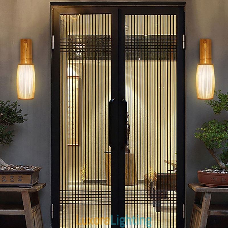 Designer Touch Decorative Woven Bamboo Wall Sconce Retro Chinese Wall Light Lighting