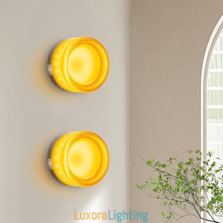 Designer Touch Decorative Wall Light Modern Minimalist Acrylic Single Head Round Wrought Iron Small Wall Sconce