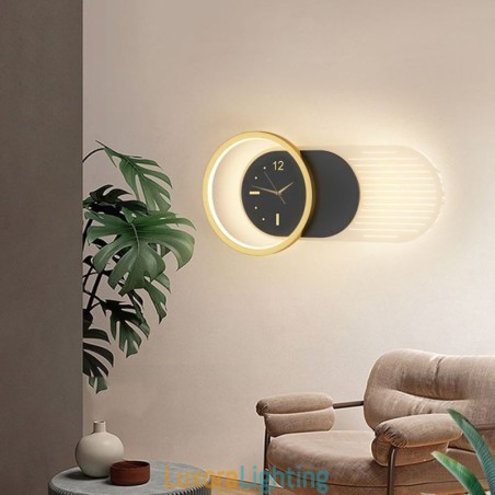 Designer Touch Decorative Wall Lamp Modern Minimalist Acrylic Wrought Iron Clock Wall Light