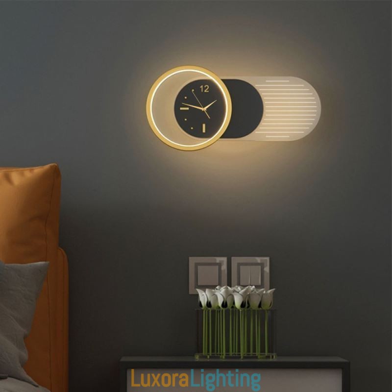 Designer Touch Decorative Wall Lamp Modern Minimalist Acrylic Wrought Iron Clock Wall Light