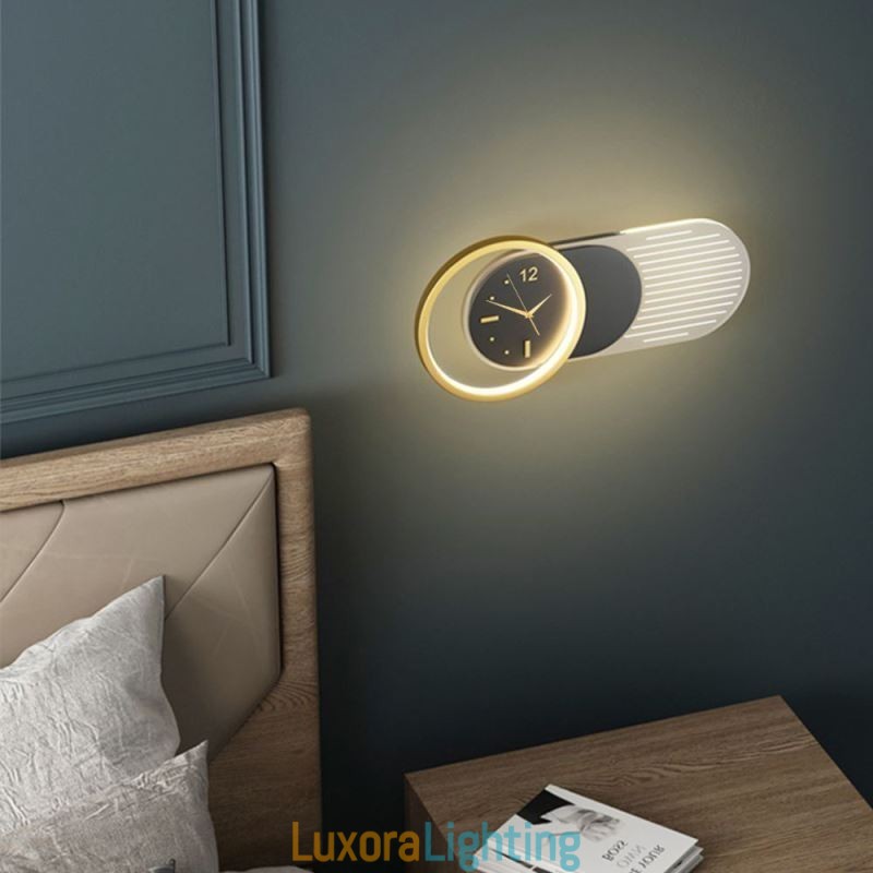 Designer Touch Decorative Wall Lamp Modern Minimalist Acrylic Wrought Iron Clock Wall Light