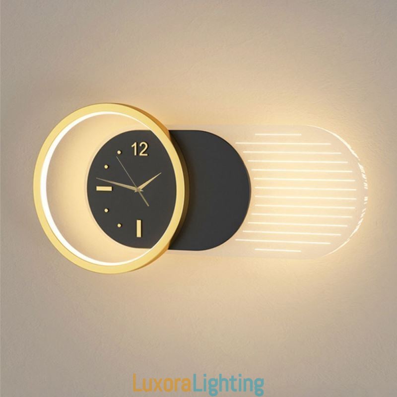 Designer Touch Decorative Wall Lamp Modern Minimalist Acrylic Wrought Iron Clock Wall Light