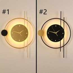Designer Touch Decorative Clock Wall Light Modern Minimalist Wrought Iron Wall Lamp And