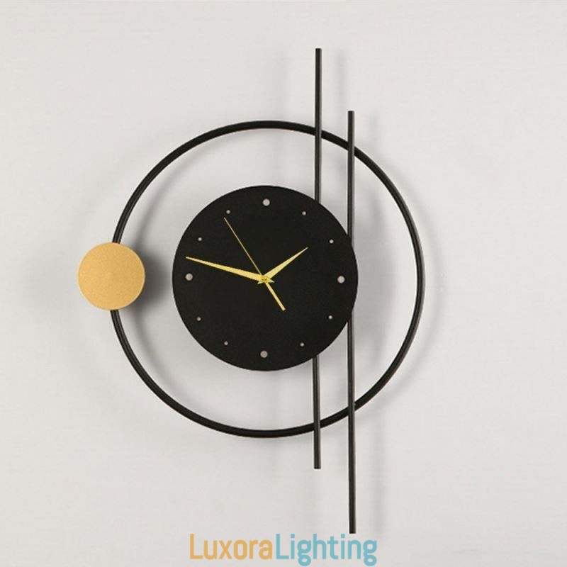 Designer Touch Decorative Clock Wall Light Modern Minimalist Wrought Iron Wall Lamp And