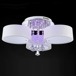 Designer Touch Decorative Remote Control Flush Mount Crystal Modern Contemporary