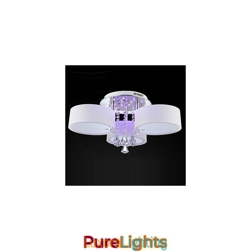 Designer Touch Decorative Remote Control Flush Mount Crystal Modern Contemporary