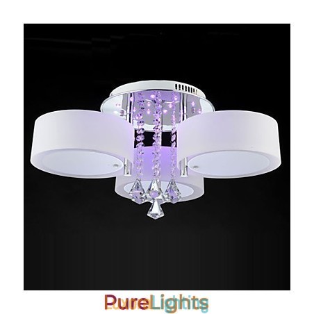 Designer Touch Decorative Remote Control Flush Mount Crystal Modern Contemporary