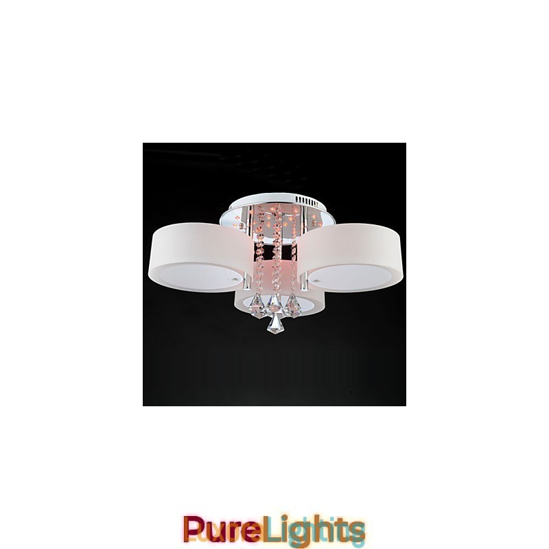 Designer Touch Decorative Remote Control Flush Mount Crystal Modern Contemporary