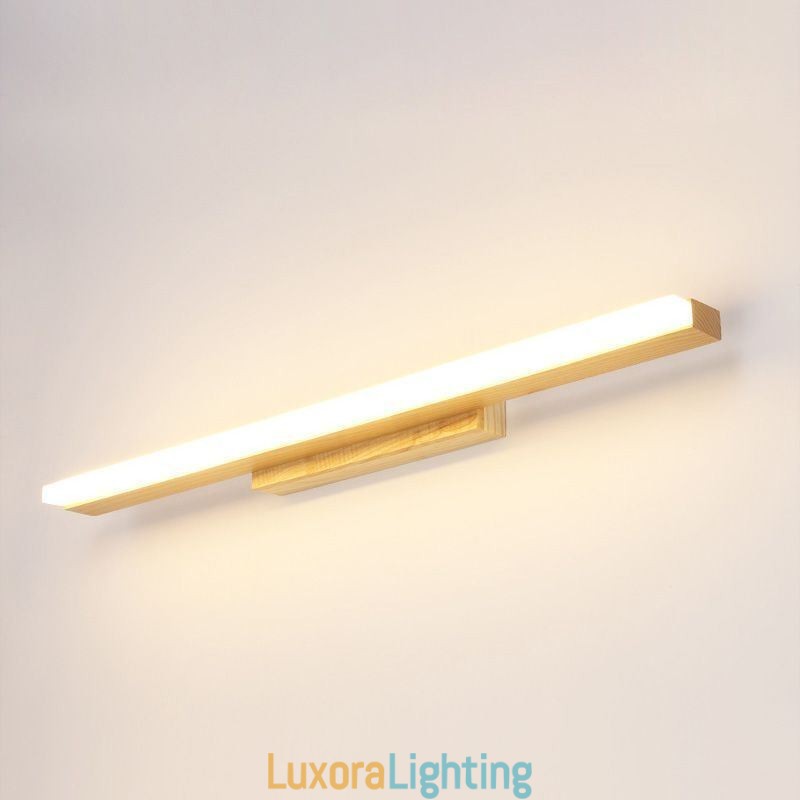 Designer Touch Decorative Mirror Light Solid Wood Wall Light Modern Sconce Wall Lamp