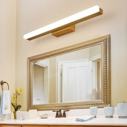 Designer Touch Decorative Mirror Light Solid Wood Wall Light Modern Sconce Wall Lamp