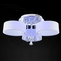 Designer Touch Decorative Remote Control Flush Mount Crystal Modern Contemporary