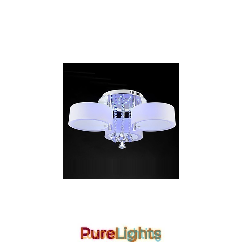 Designer Touch Decorative Remote Control Flush Mount Crystal Modern Contemporary