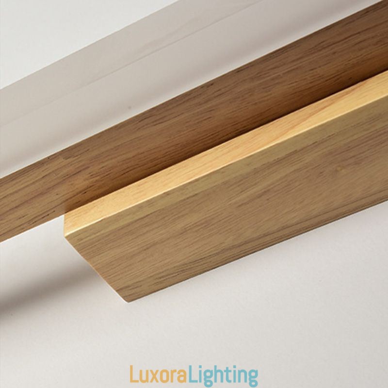 Designer Touch Decorative Mirror Light Solid Wood Wall Light Modern Sconce Wall Lamp