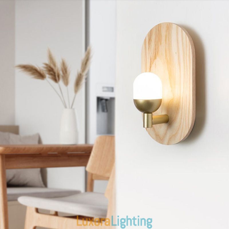 Designer Touch Decorative Decoration Wall Wood Lamp Entrance Aisle Lights Nordic Bedside Wall Light
