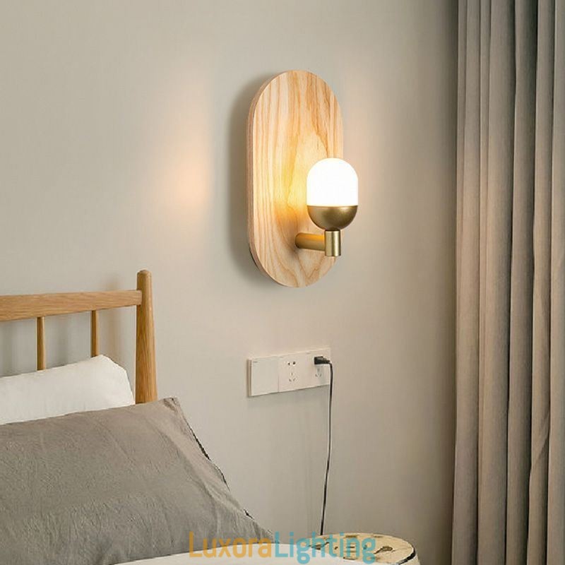 Designer Touch Decorative Decoration Wall Wood Lamp Entrance Aisle Lights Nordic Bedside Wall Light
