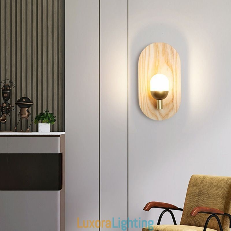 Designer Touch Decorative Decoration Wall Wood Lamp Entrance Aisle Lights Nordic Bedside Wall Light