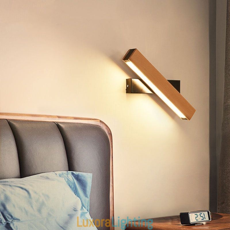 Designer Touch Decorative Europe Solid Wood Wall Lamp Bedside Wall Lighting Modern Simplicity Lamps