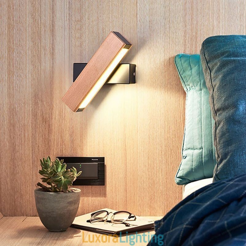 Designer Touch Decorative Europe Solid Wood Wall Lamp Bedside Wall Lighting Modern Simplicity Lamps