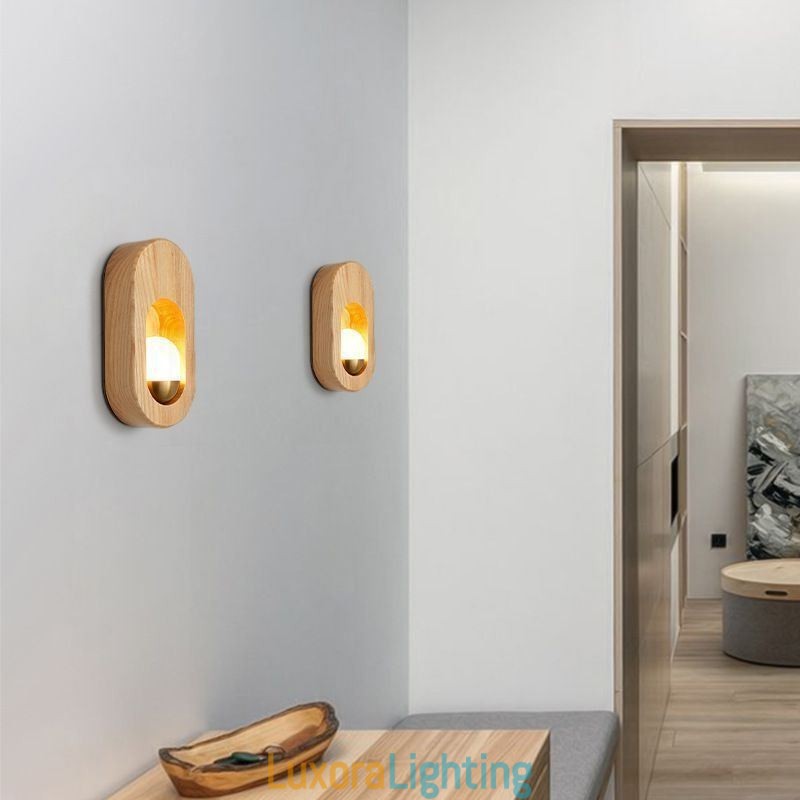Designer Touch Decorative Japanese Decoration Wall Light Wood Wall Lamp Entrance Aisle