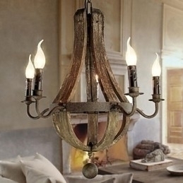 Designer Touch Decorative Chandelier 5 lights Vintage Retro Country Living Dining Metal