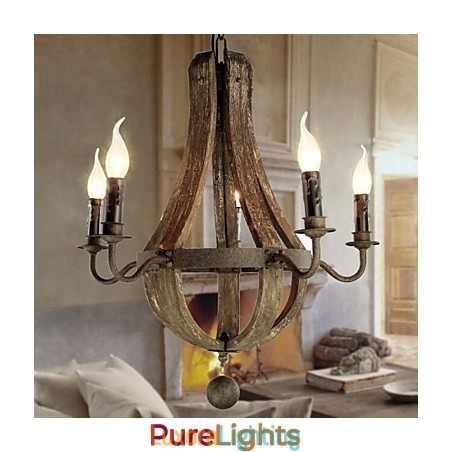 Designer Touch Decorative Chandelier 5 lights Vintage Retro Country Living Dining Metal