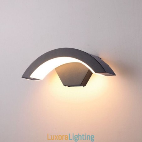 Designer Touch Decorative Minimalist Aluminum Lamp Garden Waterproof Crescent Wall Light