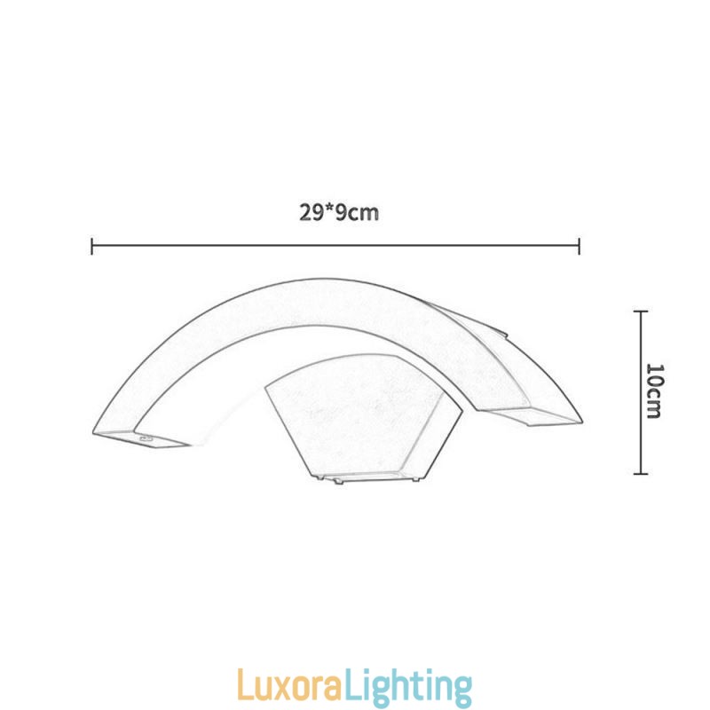 Designer Touch Decorative Minimalist Aluminum Lamp Garden Waterproof Crescent Wall Light