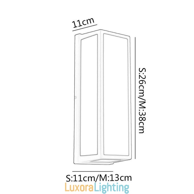 Designer Touch Decorative Rectangular Wall Light Modern Waterproof Villa Porch Wall Lamp