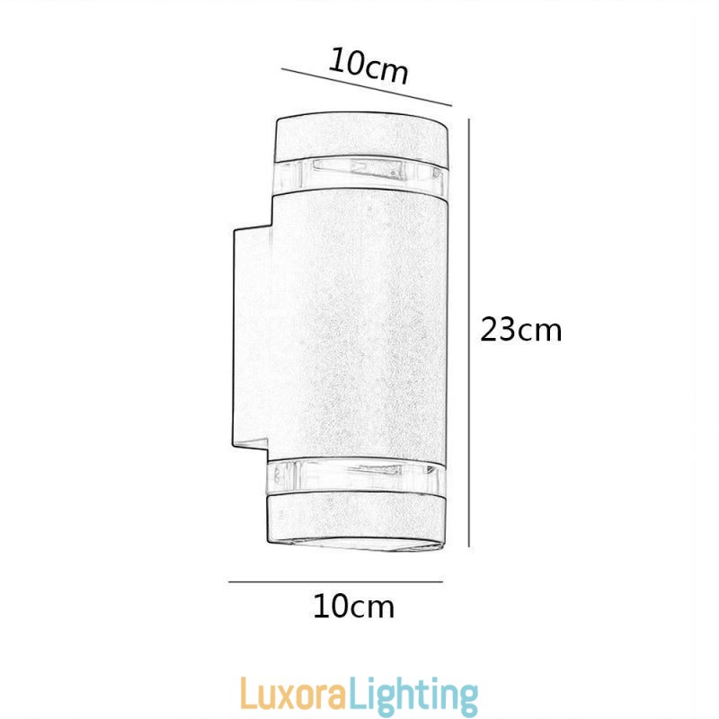 Designer Touch Decorative Wall Light Waterproof Up Down Aluminum Double Head Wall Lamp