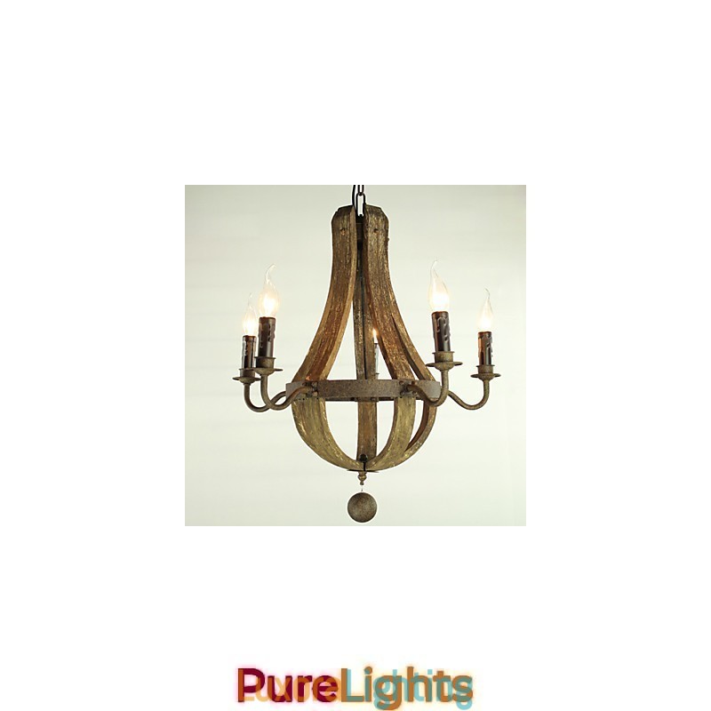 Designer Touch Decorative Chandelier 5 lights Vintage Retro Country Living Dining Metal