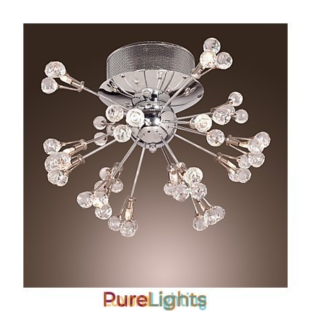 Designer Touch Decorative Modern Contemporary Crystal Chrome Metal Flush Mount