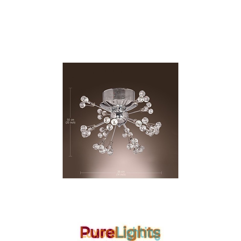 Designer Touch Decorative Modern Contemporary Crystal Chrome Metal Flush Mount