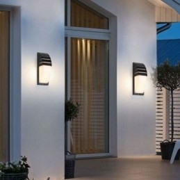 Designer Touch Decorative Waterproof Outdoor Porch Light Black Aluminium Wall Lamp Garden Courtyard Light